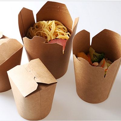boîte de papier jetable biodégradable à nouille de la vaisselle 8oz 12oz du rond 250ml pliable