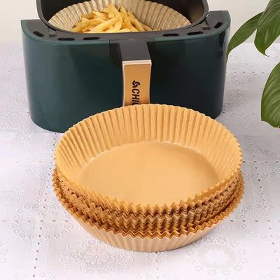 Cuisson jetable 20cm ronde enduite de silicone de papier parcheminé de friteuse d'air de preuve d'huile