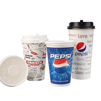 les tasses de papier jetables de kola de PLA de PE de 22oz 640ml empaquettent les tasses froides 300gsm de boissons