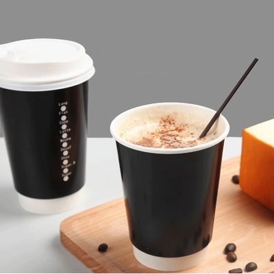 EN13432 tasses de café à emporter faites sur commande de papier jetables des tasses 400Ml 12Oz avec le couvercle