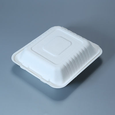 vaisselle congelable de conteneur d'aliments de préparation rapide de canne à sucre de 8in de bloc supérieur 9in biodégradable de bagasse