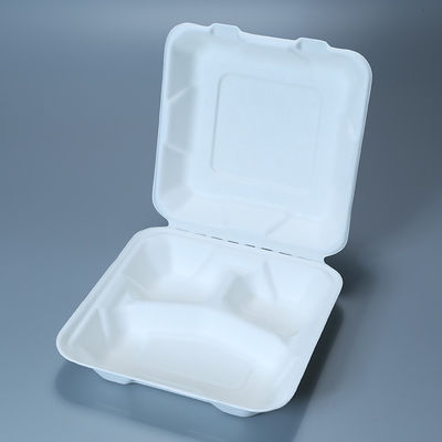 vaisselle congelable de conteneur d'aliments de préparation rapide de canne à sucre de 8in de bloc supérieur 9in biodégradable de bagasse