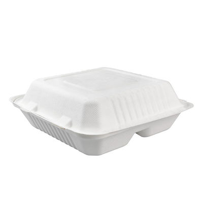 vaisselle congelable de conteneur d'aliments de préparation rapide de canne à sucre de 8in de bloc supérieur 9in biodégradable de bagasse