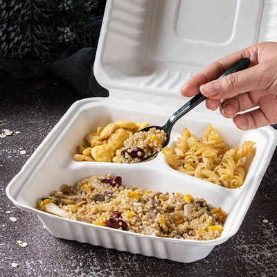 vaisselle congelable de conteneur d'aliments de préparation rapide de canne à sucre de 8in de bloc supérieur 9in biodégradable de bagasse