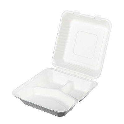 vaisselle congelable de conteneur d'aliments de préparation rapide de canne à sucre de 8in de bloc supérieur 9in biodégradable de bagasse