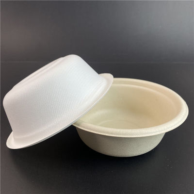 La bagasse biodégradable résistante de canne à sucre d'huile de 120 degrés plaque la cuvette à emporter avec le couvercle