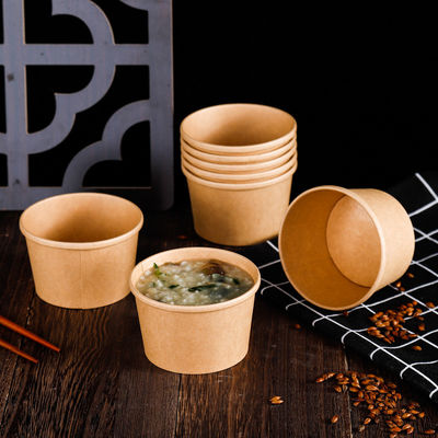 16OZ 26oz Papier d'emballage emportent les tasses biodégradables jetables écologiques de soupe à conteneurs de nourriture