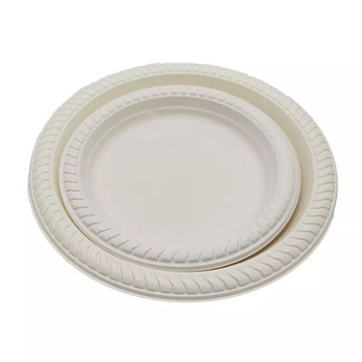 plats jetables de fécule de maïs 10in ronde de 9in biodégradables autour de la vaisselle de plat