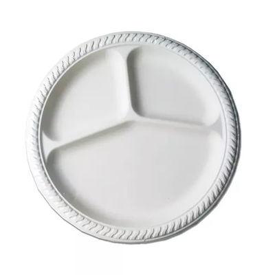 plats jetables de fécule de maïs 10in ronde de 9in biodégradables autour de la vaisselle de plat