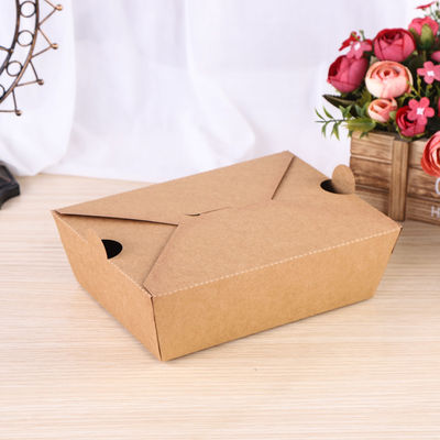 Boîtes biodégradables Takeway Bento Lunch Box Kraft Paper d'emballage alimentaire