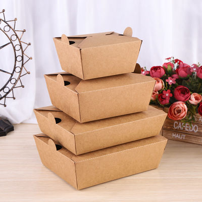 Boîtes biodégradables Takeway Bento Lunch Box Kraft Paper d'emballage alimentaire