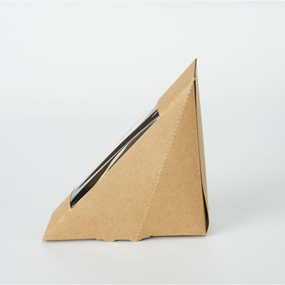 Boîte à emporter à sandwich à emballage de déjeuner de carton de papier de nourriture de Brown Papier d'emballage avec la fenêtre
