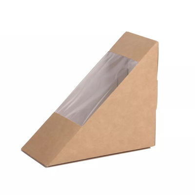 Boîte à emporter à sandwich à emballage de déjeuner de carton de papier de nourriture de Brown Papier d'emballage avec la fenêtre