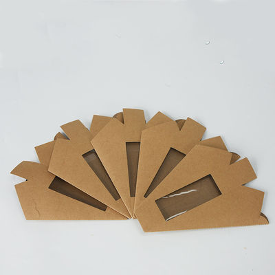 Boîte à emporter à sandwich à emballage de déjeuner de carton de papier de nourriture de Brown Papier d'emballage avec la fenêtre