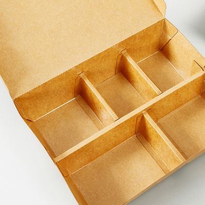 3 4 vaisselle jetable biodégradable Bento Paper Lunch Box Kraft de 5 compartiments 3MM
