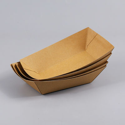 Plateaux jetables biodégradables de casse-croûte de Frie de bateau de vaisselle de 0.25LB 25#