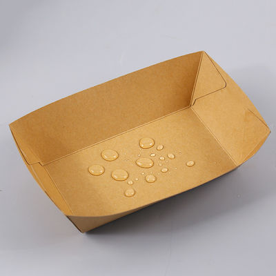 Plateaux jetables biodégradables de casse-croûte de Frie de bateau de vaisselle de 0.25LB 25#
