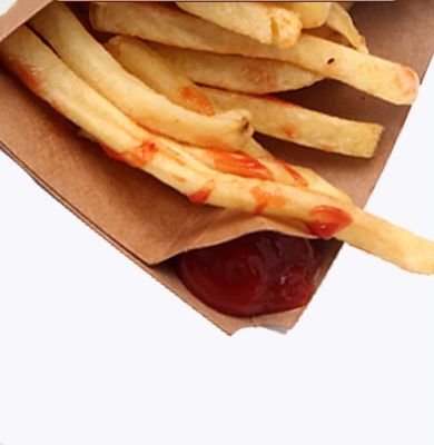 Les pommes frites enduites de pe empaquettent la boîte jetable de papier d'emballage de tasses de cône avec de la sauce