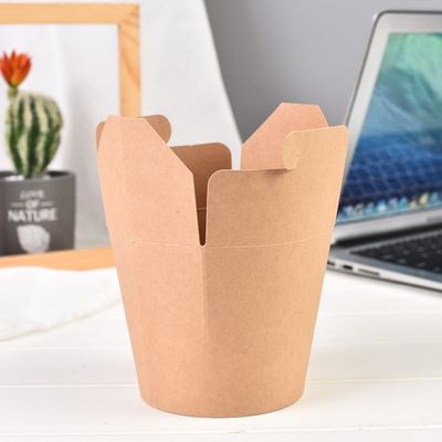 boîte de papier jetable biodégradable à nouille de la vaisselle 8oz 12oz du rond 250ml pliable