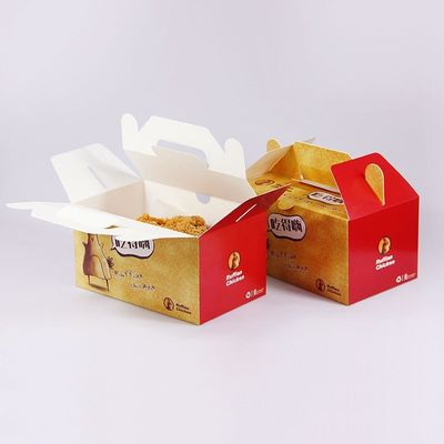 La boîte rapide de poulet rôti de l'emballage alimentaire 300gsm de 7CM sortent les boîtes de papier