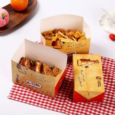 La boîte rapide de poulet rôti de l'emballage alimentaire 300gsm de 7CM sortent les boîtes de papier
