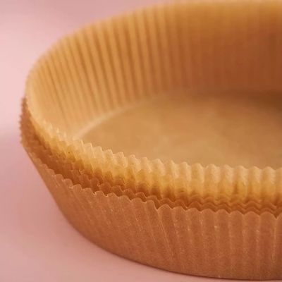 Cuisson jetable 20cm ronde enduite de silicone de papier parcheminé de friteuse d'air de preuve d'huile