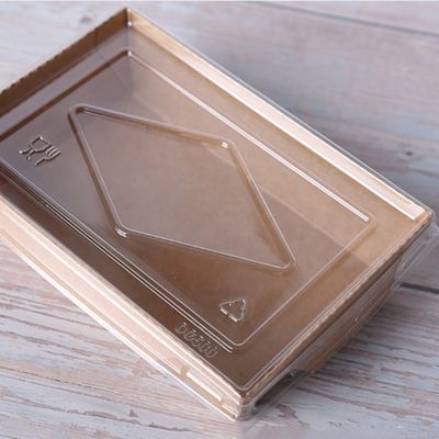 conteneurs de nourriture jetables de papier Tray Sushi Food Box 300gsm de 500ml 600ml emballage avec des couvercles
