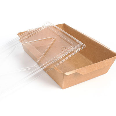 conteneurs de nourriture jetables de papier Tray Sushi Food Box 300gsm de 500ml 600ml emballage avec des couvercles