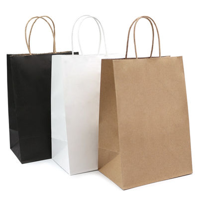 Sac blanc jetable biodégradable de cadeau de la vaisselle 130g 135g de Papier d'emballage avec des poignées