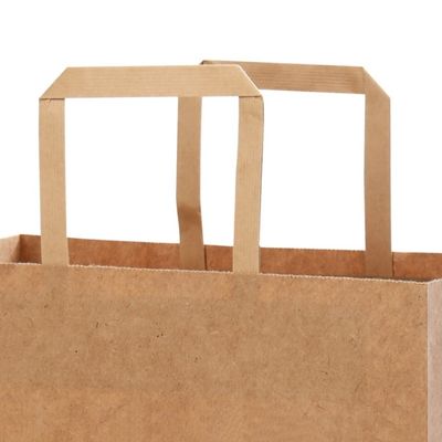 sacs en papier jetables biodégradables de Brown de vaisselle de 250gsm 300gsm avec des poignées