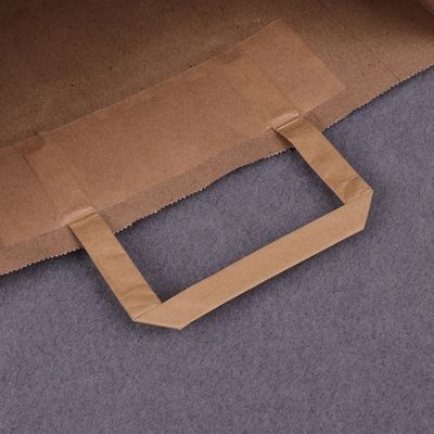 sacs en papier jetables biodégradables de Brown de vaisselle de 250gsm 300gsm avec des poignées