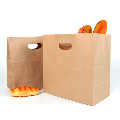 4LBS réutilisé a découpé le sac à provisions avec des matrices de cadeau de poignée de sac de papier d'emballage alimentaire 150GSM