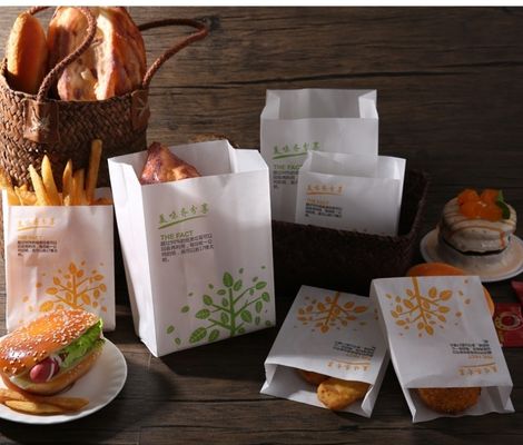 40gsm au sac de papier sulfurisé écologique CMYK des aliments de préparation rapide 150gsm pour la nourriture d'huile