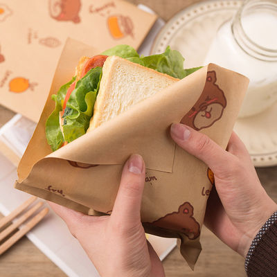 sandwich ouvert sulfurisé à papier du sac 45gsm de 13x13cm le double met en sac la poche d'enveloppe d'hamburger