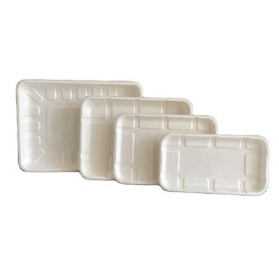 Plateau sûr à micro-ondes jetable végétal de viande de mariages de pulpe de bagasse de canne à sucre de fruit