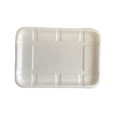 Plateau sûr à micro-ondes jetable végétal de viande de mariages de pulpe de bagasse de canne à sucre de fruit