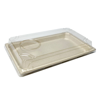 sushi biodégradables Tray With Pet Lid de vaisselle de bagasse d'aliments de préparation rapide de la vaisselle 11g