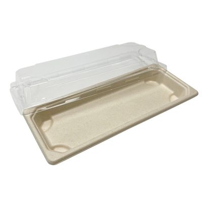 sushi biodégradables Tray With Pet Lid de vaisselle de bagasse d'aliments de préparation rapide de la vaisselle 11g