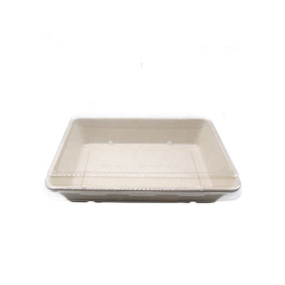 sushi biodégradables Tray With Pet Lid de vaisselle de bagasse d'aliments de préparation rapide de la vaisselle 11g