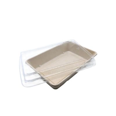 sushi biodégradables Tray With Pet Lid de vaisselle de bagasse d'aliments de préparation rapide de la vaisselle 11g