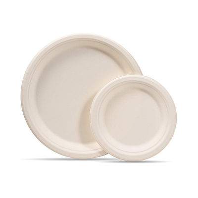 Le plat 10in biodégradable renouvelable Pfas de vaisselle de bagasse de 8in libre sortent des conteneurs