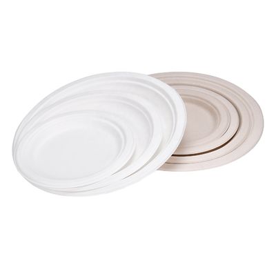 Le plat 10in biodégradable renouvelable Pfas de vaisselle de bagasse de 8in libre sortent des conteneurs