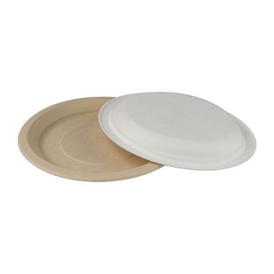 Le plat 10in biodégradable renouvelable Pfas de vaisselle de bagasse de 8in libre sortent des conteneurs
