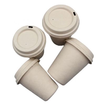 Tasses de café à emporter jetables biodégradables libres de la vaisselle 8oz de bagasse de Pfas de lait