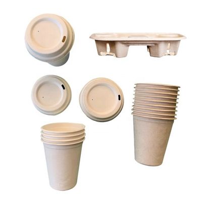 Tasses de café à emporter jetables biodégradables libres de la vaisselle 8oz de bagasse de Pfas de lait