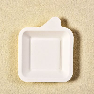 nourriture Tray For Party de dessert de pulpe de papier de 7g Mini Sugarcane Biodegradable Bagasse Tableware