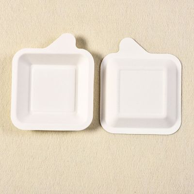 nourriture Tray For Party de dessert de pulpe de papier de 7g Mini Sugarcane Biodegradable Bagasse Tableware