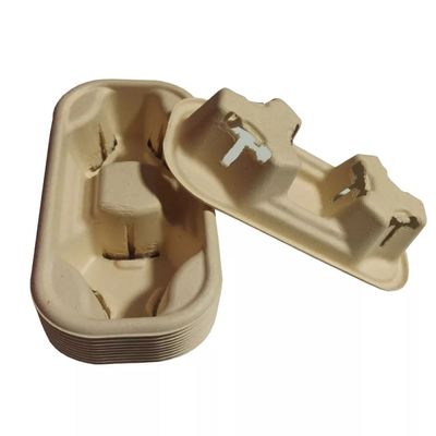 La vaisselle biodégradable libre en plastique 2 de bagasse 4 tasses 28g sortent le transporteur de tasse de papier