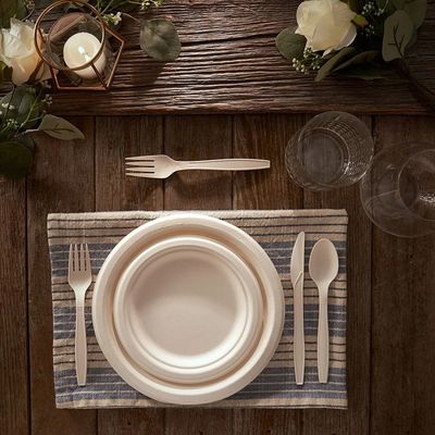 Les couverts jetables compostables viables de plats d'Eco jetables sortent des conteneurs de nourriture
