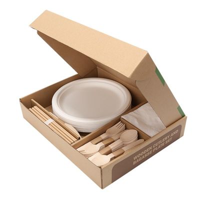 40 personnes échouent l'ensemble compostable de vaisselle d'hôtel de vaisselle de partie de camping